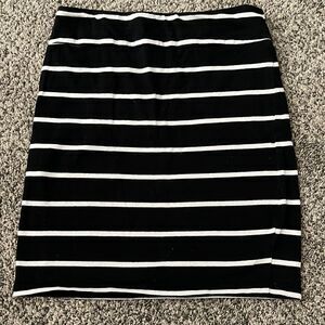 Xhiliration skirt - black white striped - cotton - XS